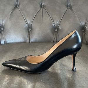 Manolo Blahnik Black Leather Heel